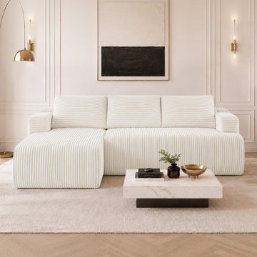 Modular Sectional Sofa, Boneless Couches with Individually Wrapped Coil Support, No Assembly Required, Corduroy