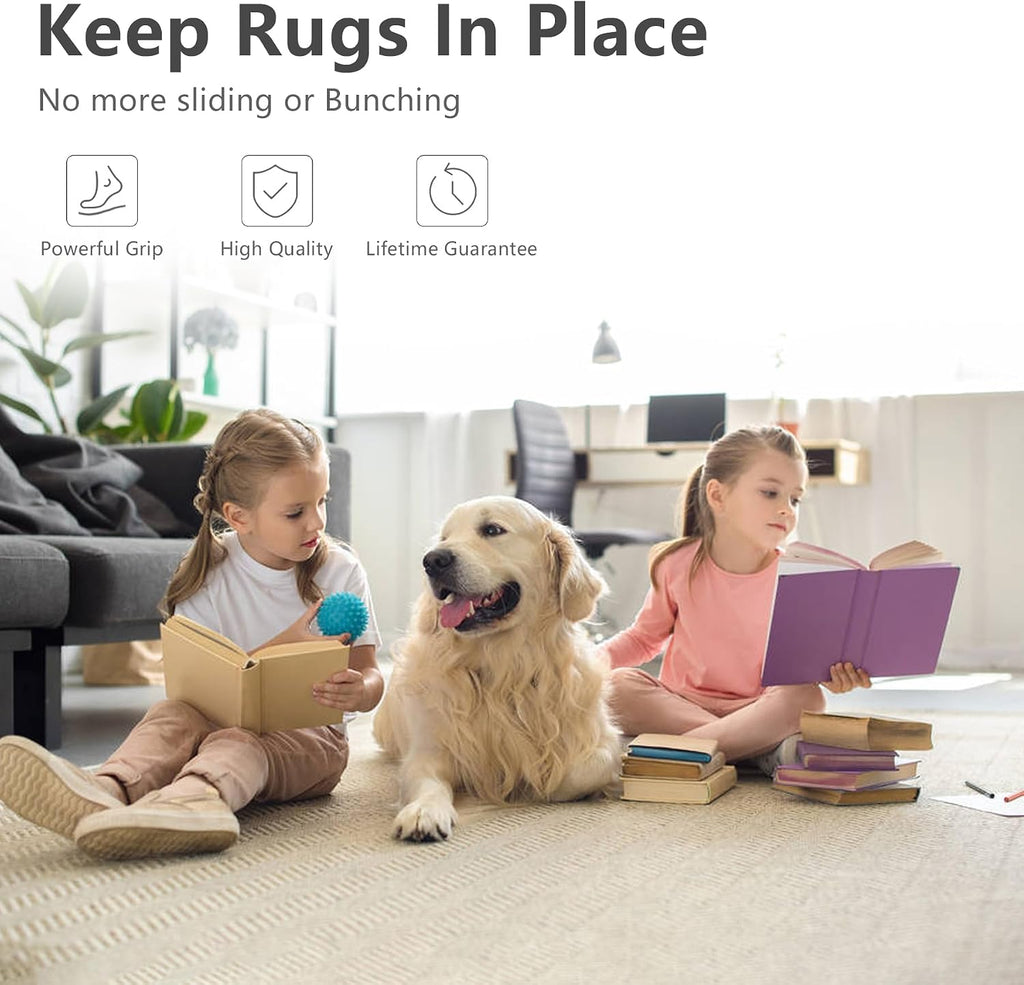 Non Slip Area Rug Pads Non Skid Rug Gripper 9x12 Feet Extra Thick Pad Anti-Slip Carpet Rug Mats for Hardwood Surface - Set of 108