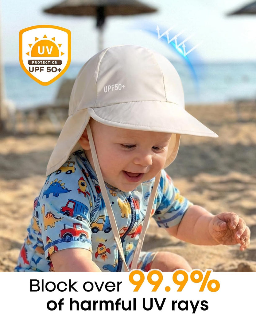 Baby Sun Hat with Neck Flap UPF 50+ Toddler Quick Dry Swim Hat