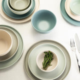 16-Piece Stoneware Dinnerware Set for 4, Satin Glazed Plates and Bowls Sets with Matte Finish, Ceramic Dish Set