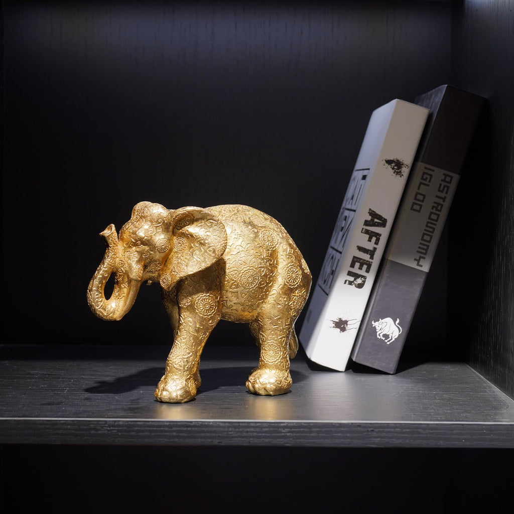 Gold Elephant Statue Home Décor Collectible Figurines