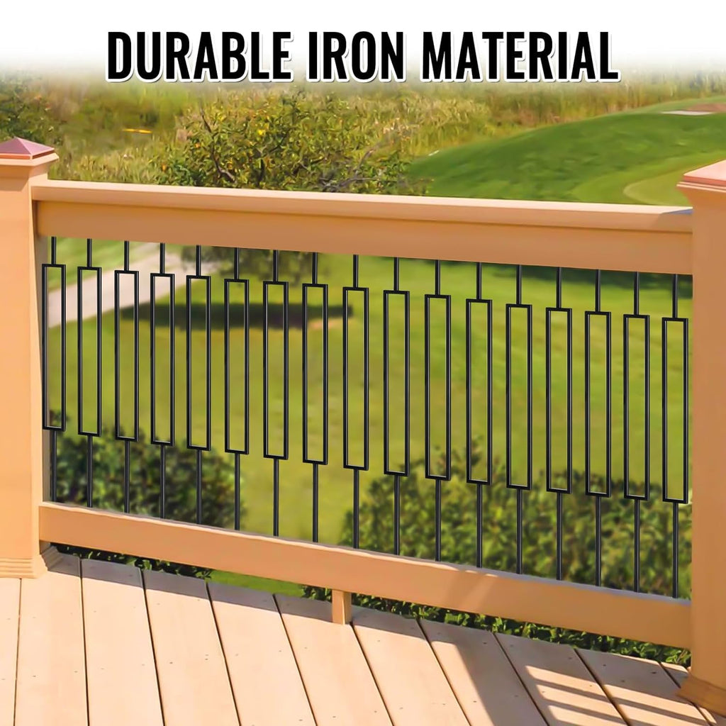 44'' Iron Balusters for Staircases and Decks-Decorative Metal Balusters, 1/2" Wrought Iron Spindles for Spiral Stair
