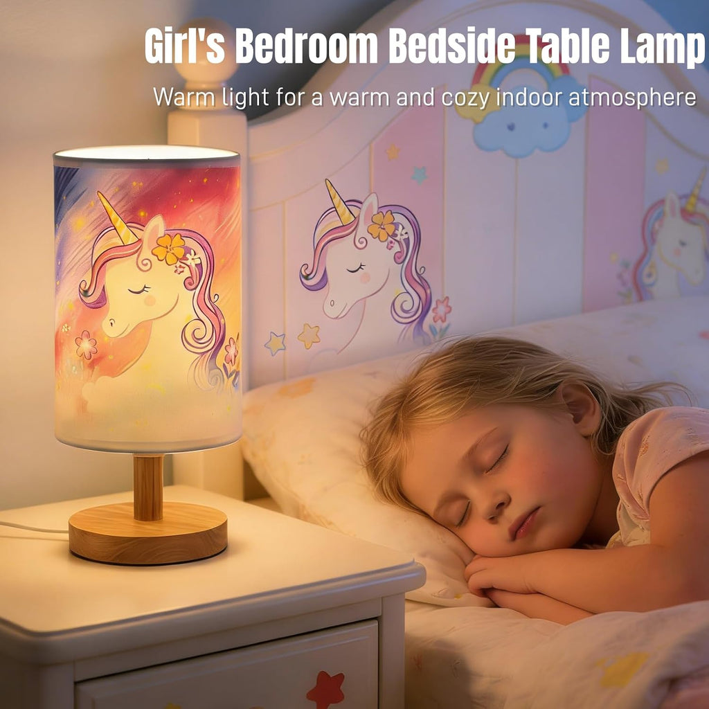Unicorn Lamp,Cute Kids Table Lamp Girls Decorative Bedside Lamp