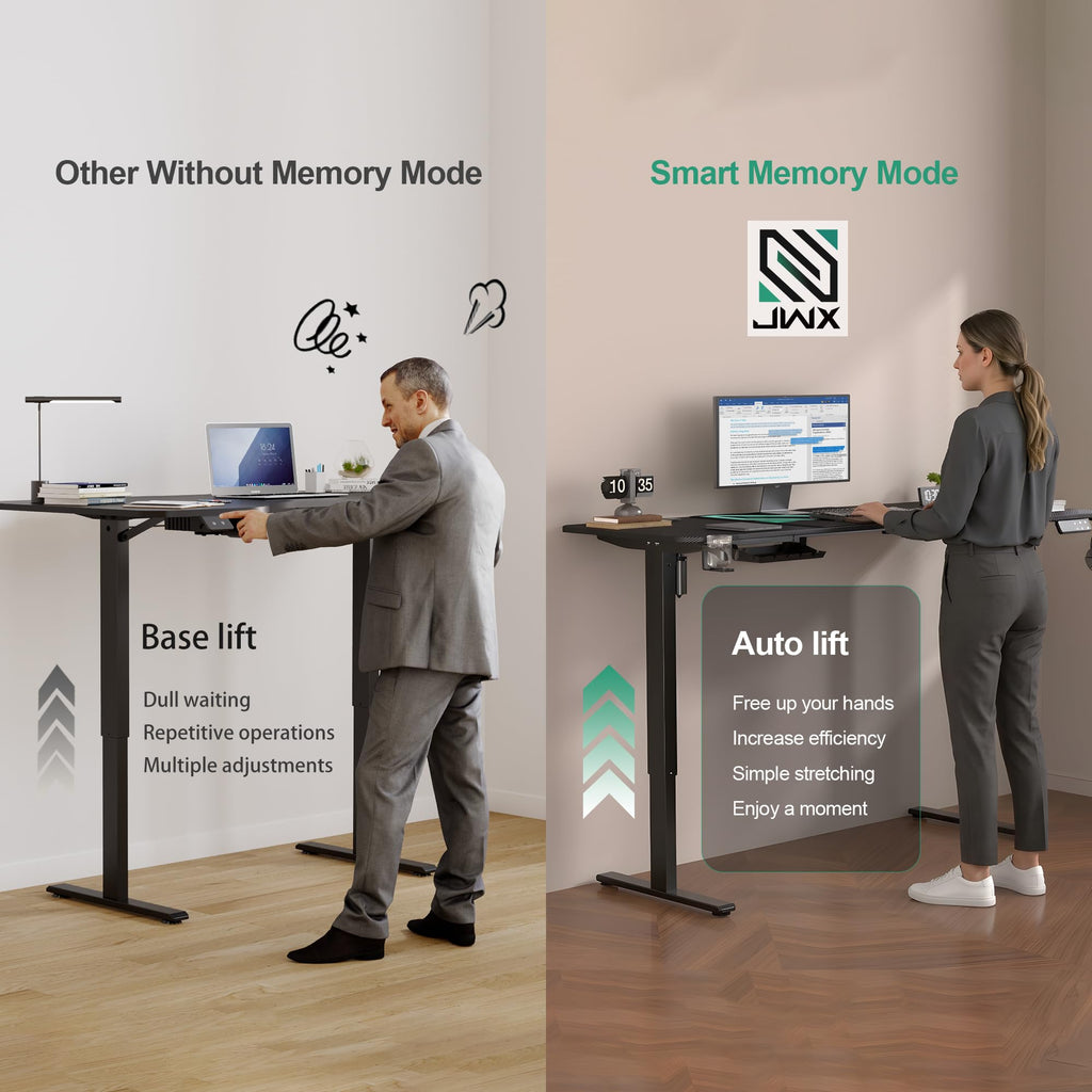 63-Inch Dual Motor L-Shaped Electric Standing Desk, Black
