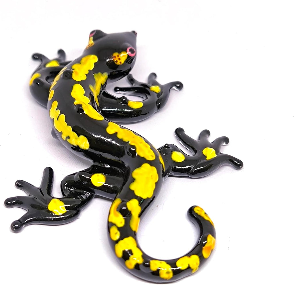 Blown Glass Salamander Figurine Lampwork Animal Collectible and Garden Decor Ornament