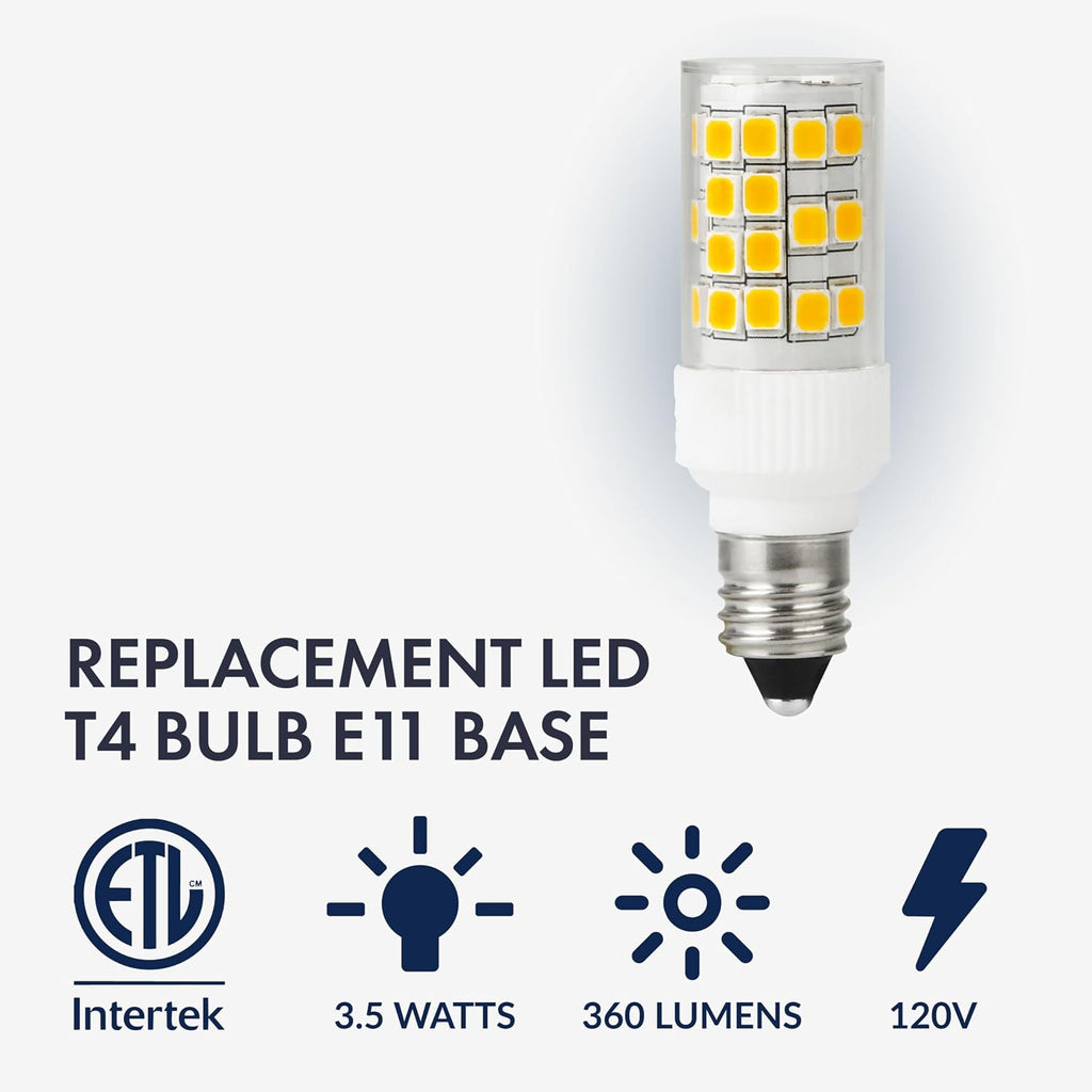3.5w LED T4 Bulb E11 Base 3000k (4-Pack)