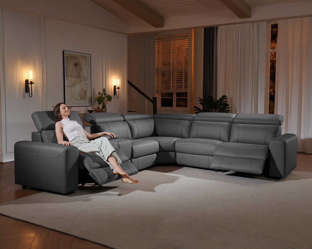 Power Reclining Sectional, Sectional Recliner, Leather Reclining Sectional