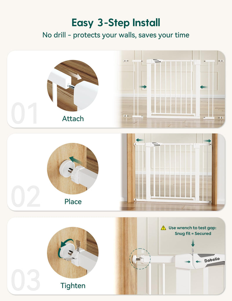 36 in Extra Tall Baby Gate for Stairs No Drilling