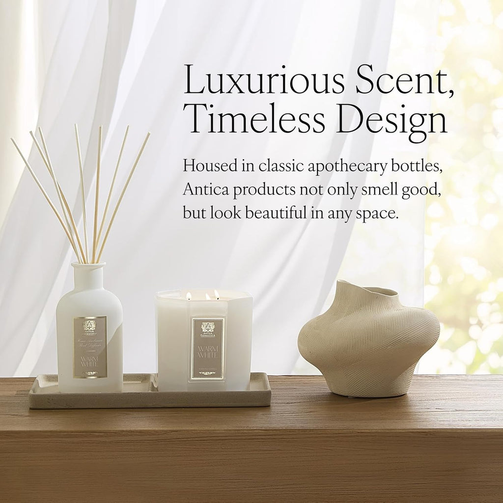 Nickel Home Ambiance Gift Set - Luxury Scented Candle (9 oz), Reed Diffuser (8.4 fl oz) & Nickel-Plated Tray - Home - Set of 3
