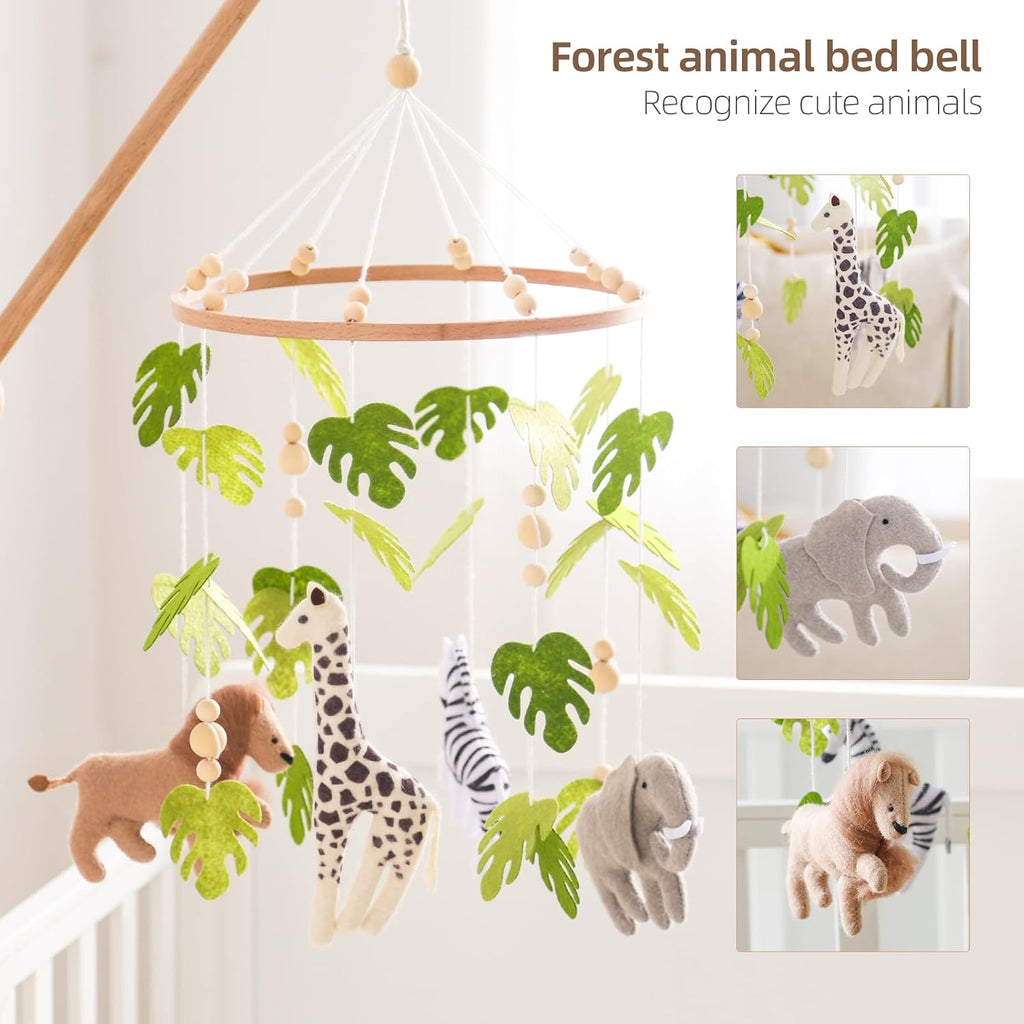 Baby Crib Mobile Baby Nursery Mobile Felt Forest Animal Mobile for Baby Boys and Girls Woodland Nursery Decor