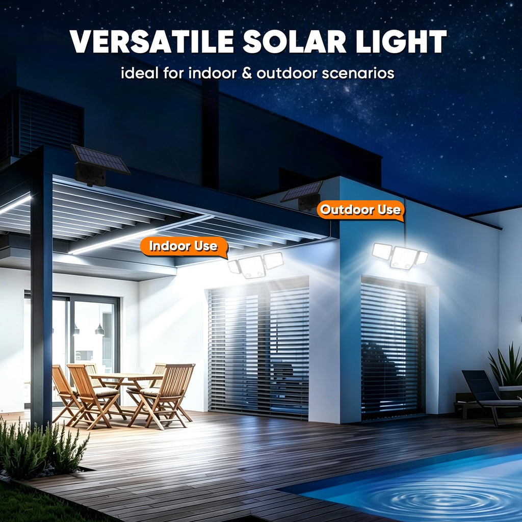 Split Solar Lights Outdoor Waterproof with Dual Motion Sensors - 15.7ft Cable Solar Security Light for Garden