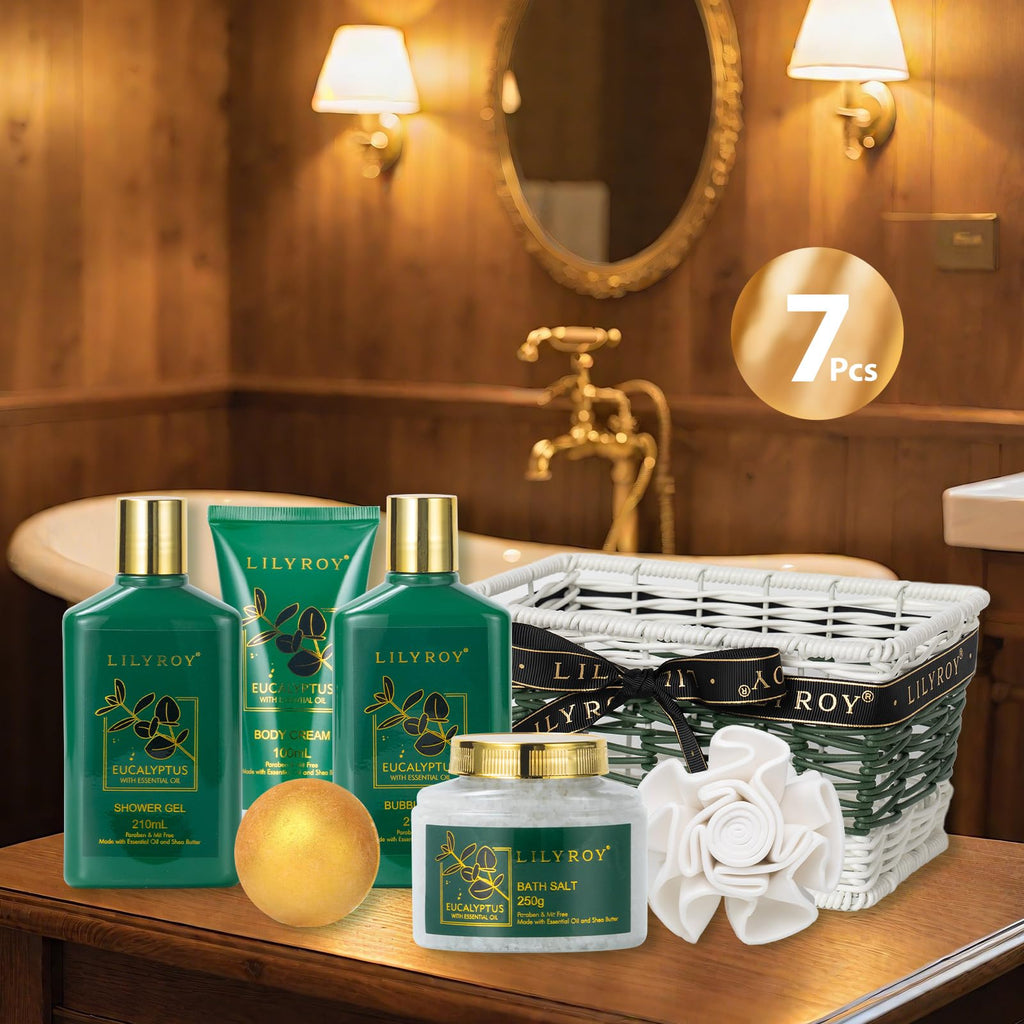 Eucalyptus Spa Gifts Set Bath Kit, Perfect Spa Gift Baskets for Women & Men