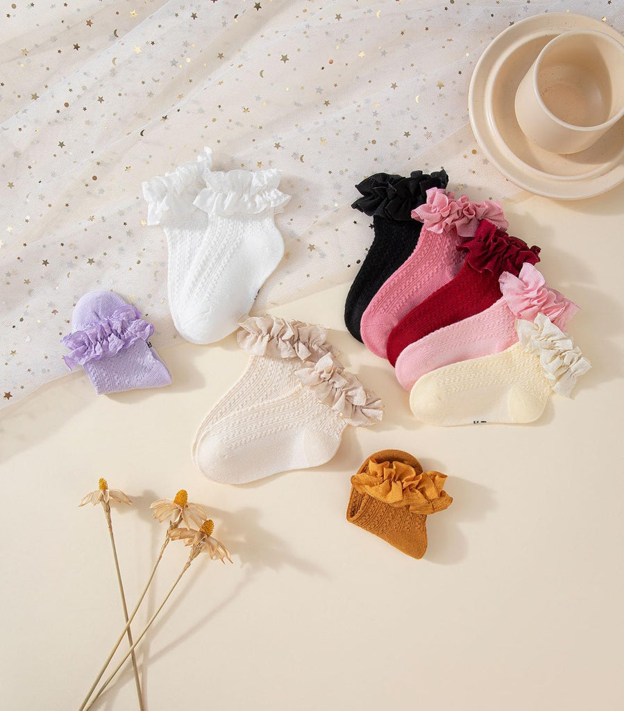 Toddler Ruffle Socks for Girls Baby Frilly Dress Lace Socks