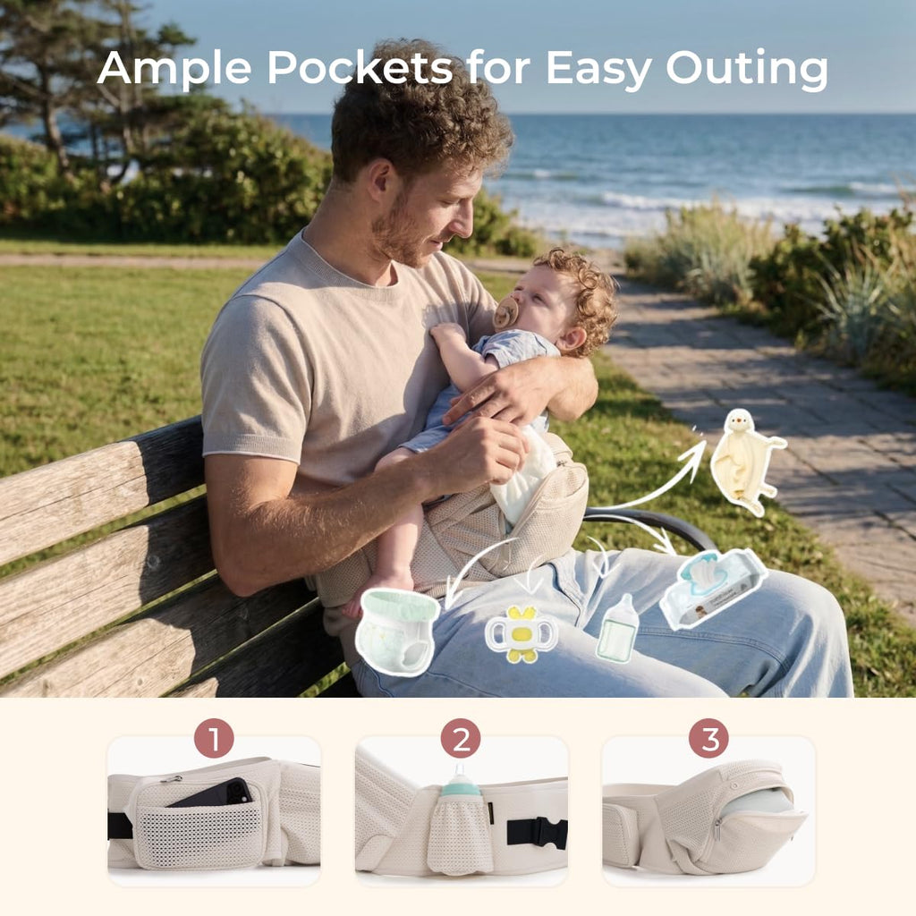 Baby Carrier with Hip Seat, in-1 Forward-Facing Carry for Active Babies, Detachable Hands-Free Carrier up to 44lbs