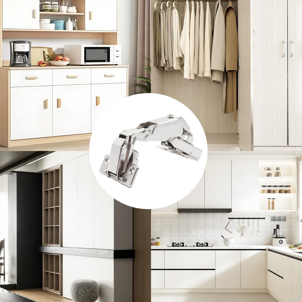 2Pcs 180 Degree Half Overlay Cabinet Hinges