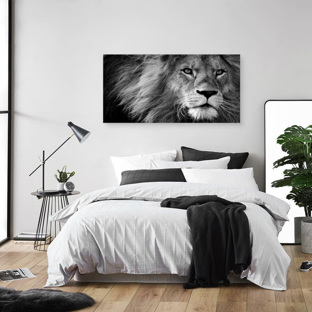 Modern Giclee Canvas Prints Wall Art Stretched Artwork Black and White Lion Pictures to Photo Paintings on