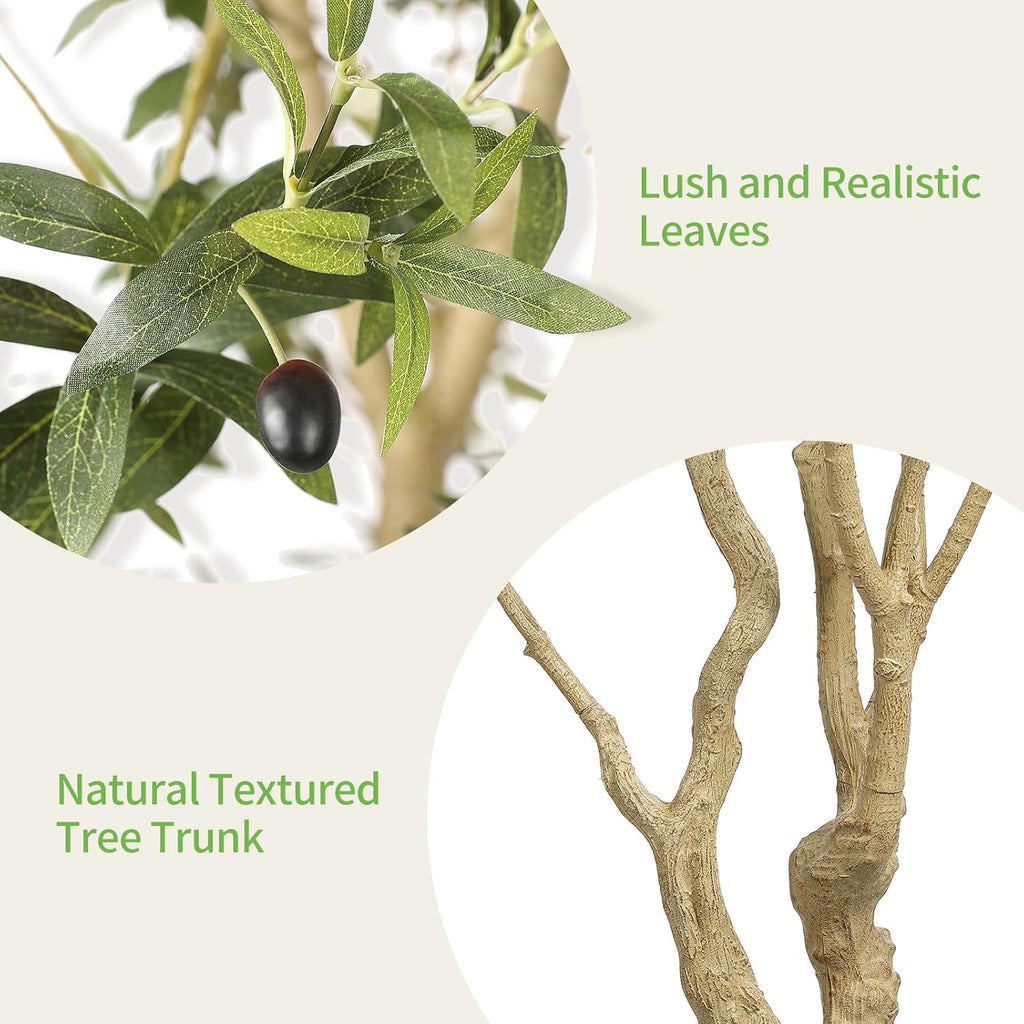 Large Artificial Olive Tree 9ft with Thick Trunk & Realistic Leaves