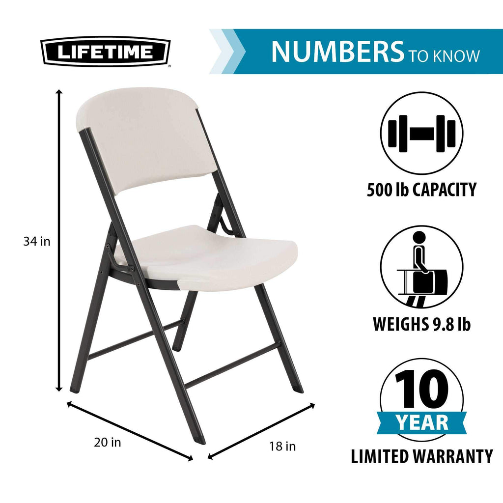 Commercial Grade Folding Chairs, 4 Pack, Almond