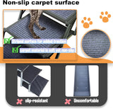 Dog Ramp for Car Truck and SUV Dog Stairs for Large Dogs Folding Pet Stairs with Non-Slip Rug Surface Supports Up to