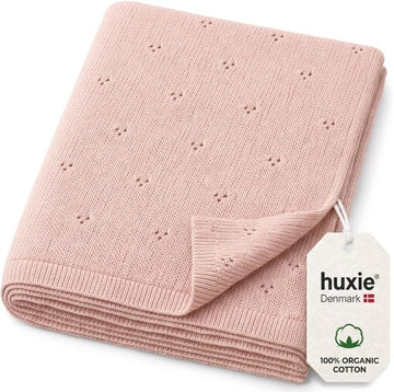 Pointelle Knit Baby Blanket for Girls - 100% Organic Cotton, Quilt
