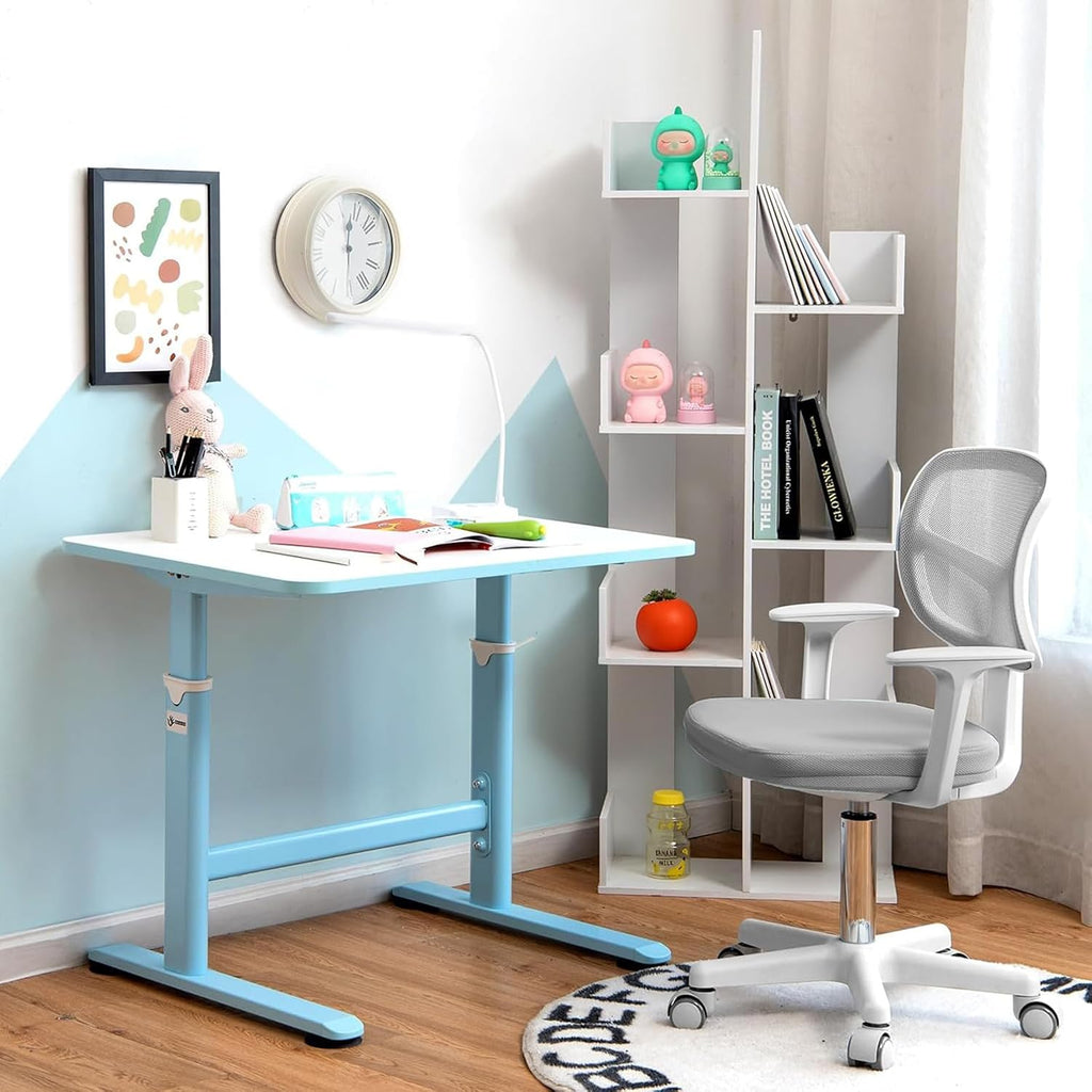 Kids Desk Chair with Detachable Cushion & Armrest, Grey