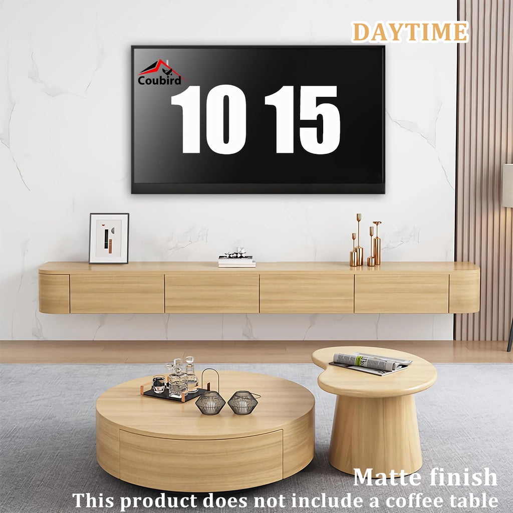 Floating TV Stand Cabinet Wall Mounted Entertainment Center Media TV Console Storage Shelf with Flip-Down Doors &