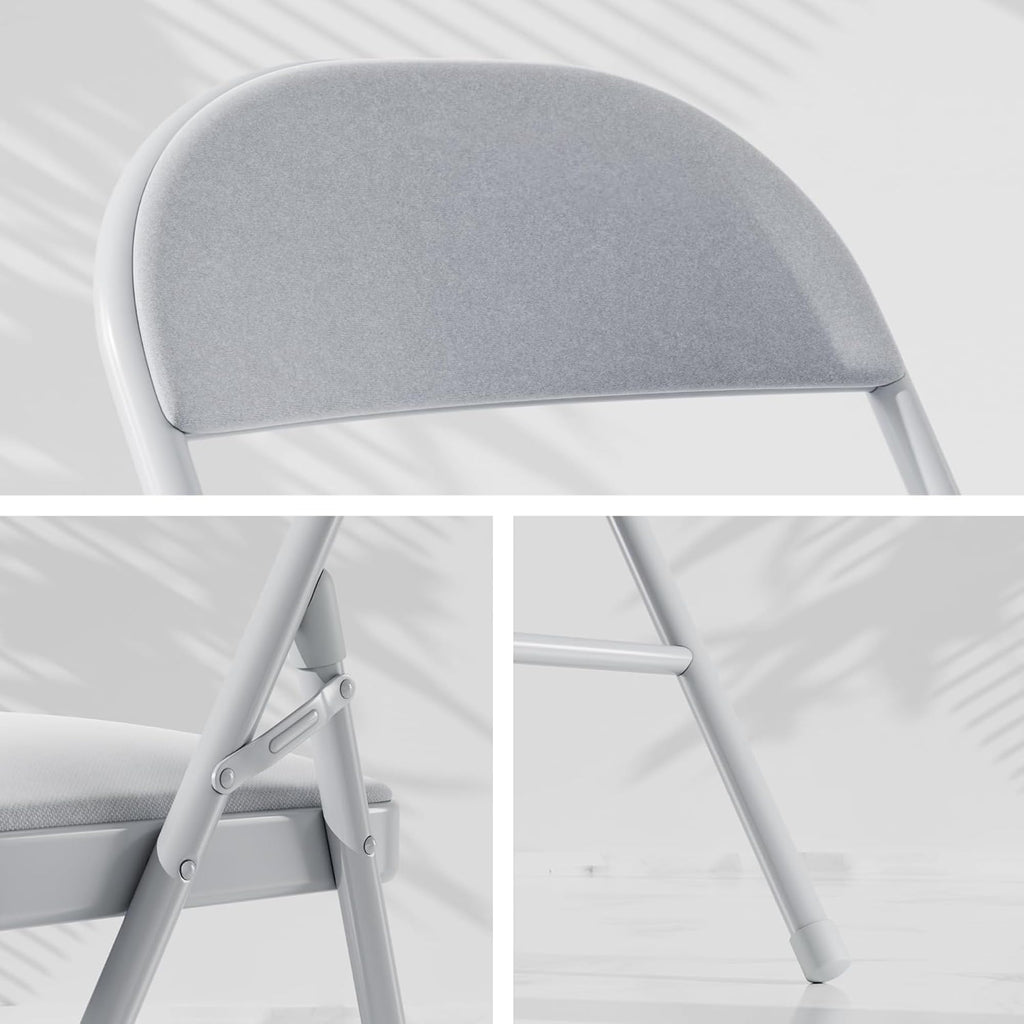 Folding Chairs Set, Indoor Outdoor, Neutral Grey