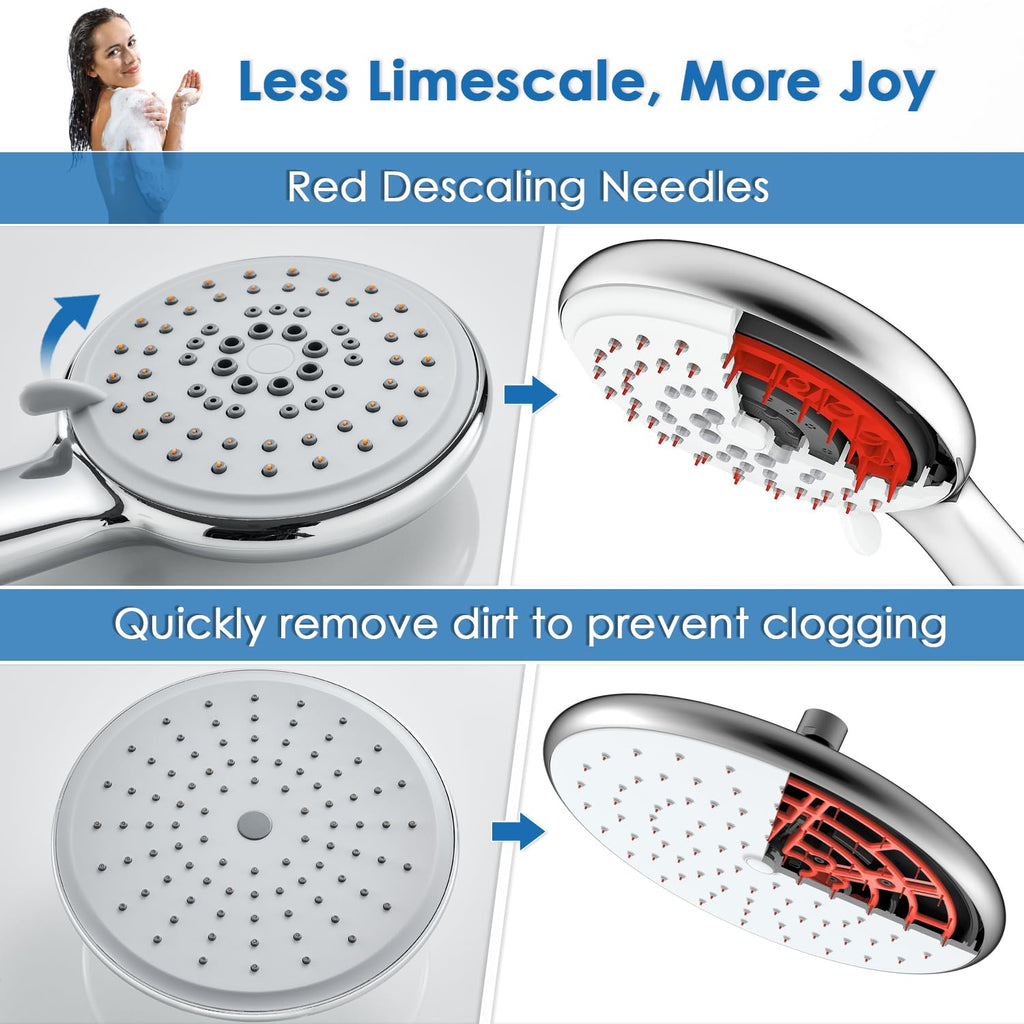 Shower Panel Tower System With Adjustable Shower Head, Brushed