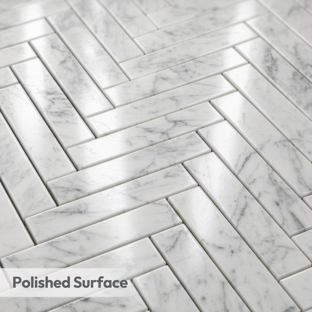 Carrara White Natural Marble Mosaic Tile, Polished, 5 Sheets