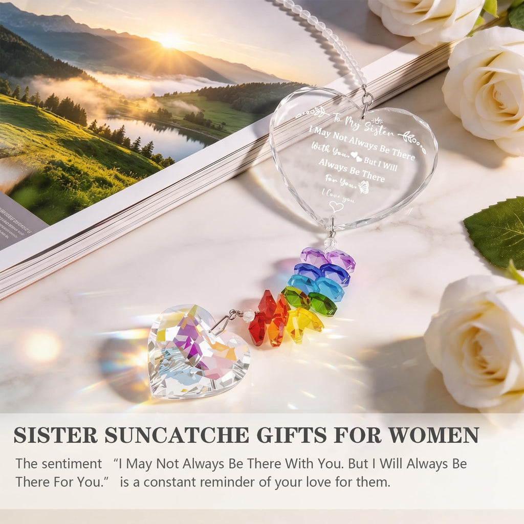 Sister Gifts, K9 Crystal Suncatcher Sister Birthday Gifts, Gifts for Sister