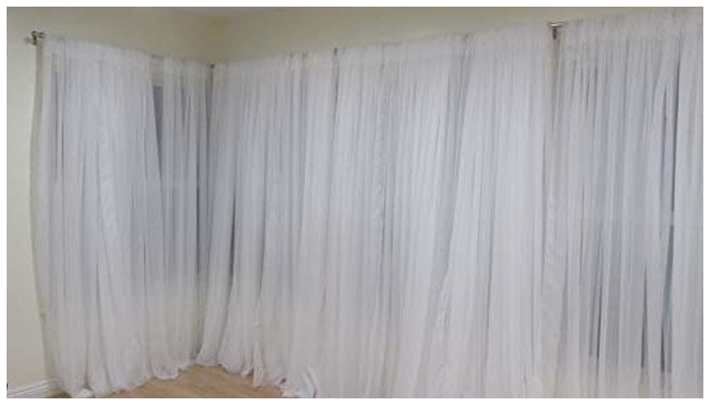 Sheer Voile Chiffon Fabric Draping Panels | White Voile Fabric - 120" Wide x 120 Yards Roll | Use for Backdrop