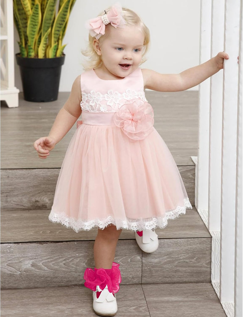 Double Lace Turn Cuff Frilly Church Dress Socks