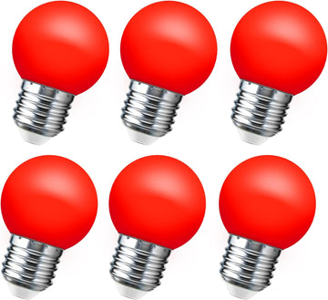 G45 LED Red Light Bulb 15W Equivalent 1W, 150LM Mini Edison E26 Base Bulb
