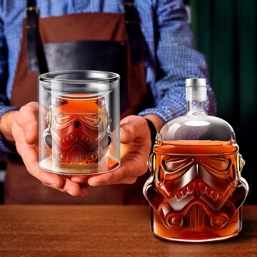Whiskey Decanter Set, Whiskey Decanter with 2 Glasses, Decanter Set for Men Scotch Bourbon Vodka, Bosses Day Gifts