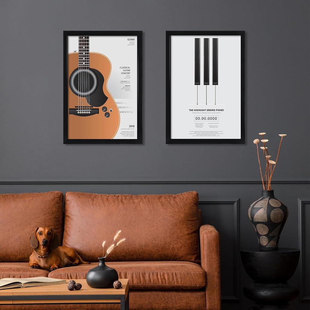 24x36 Poster Frame Black 2 Pack, Poster Frames 24 x 36 inches or 24x36 Picture Frames with HD Plexiglass for