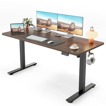 Standing Desk, 55x24 Inches Sit Stand Home Office Desk, Electric Stand up Desk, Adjustable Desk with Splice Board