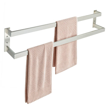 Double Towel Bar, 28" Double Towel Racks, Brushed Nickel