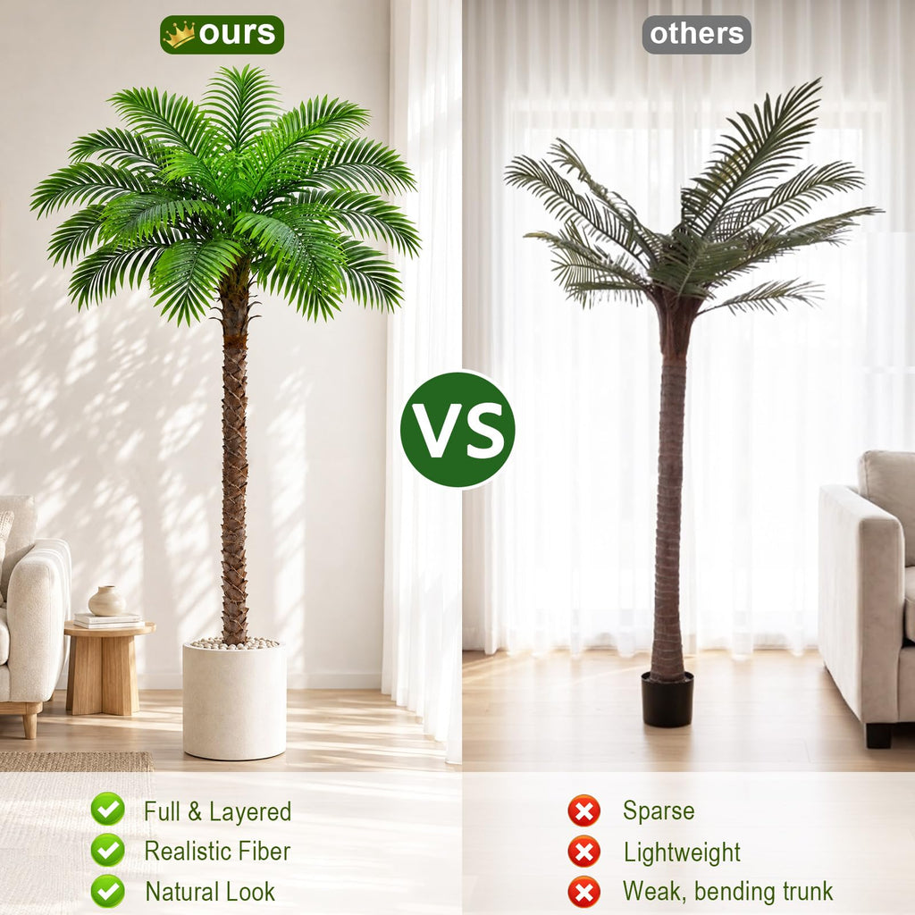 7FT Artificial Phoenix Palm Tree, Large Fake Palm Trees for Indoor Outdoor