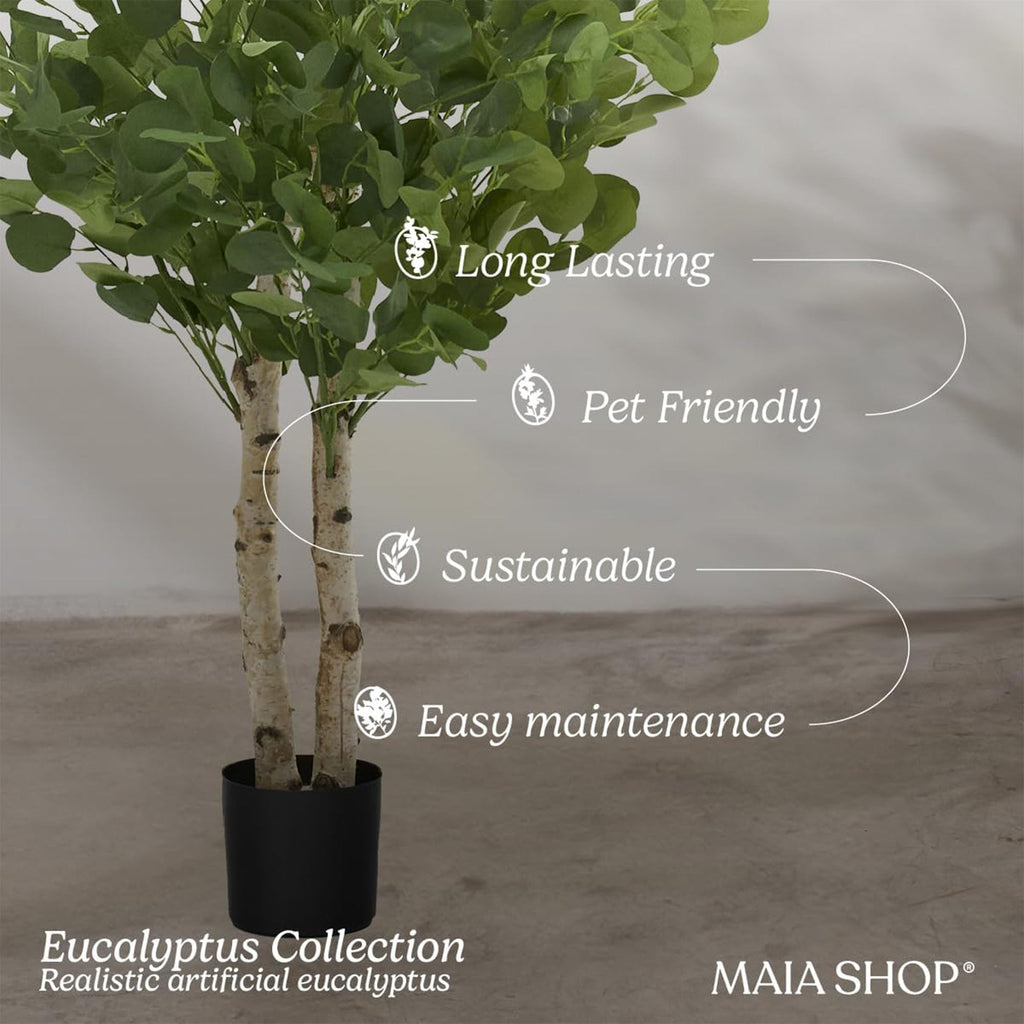 5ft Artificial Eucalyptus Tree - Faux Indoor Plant