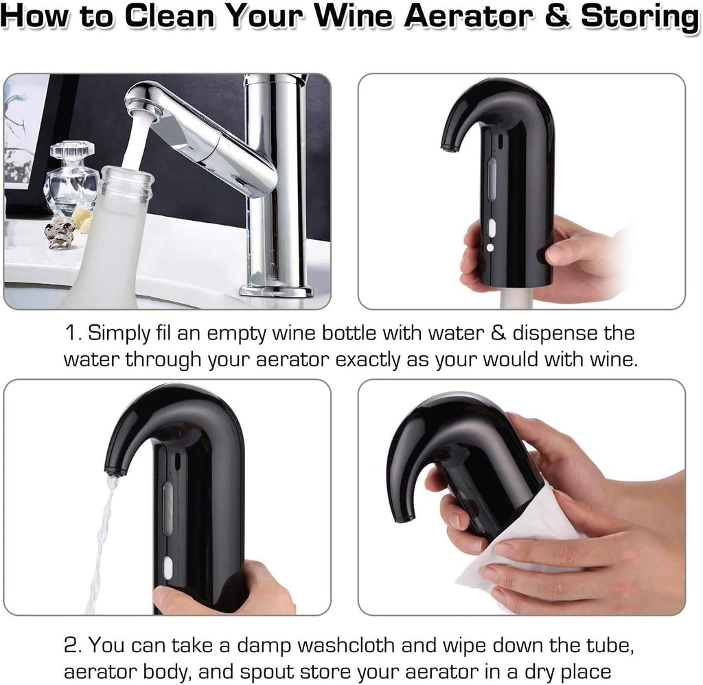 Electric Wine Aerator Pourer - Portable One-Touch Decanter and Dispenser Pump for Red and White Wine, Multi-Smart