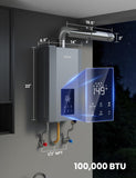 Tankless Water Heater Propane with Vent Pipe, Indoor Max 4.3 GPM, 100, 000 BTU, On-Demand Instant Hot Water Heater