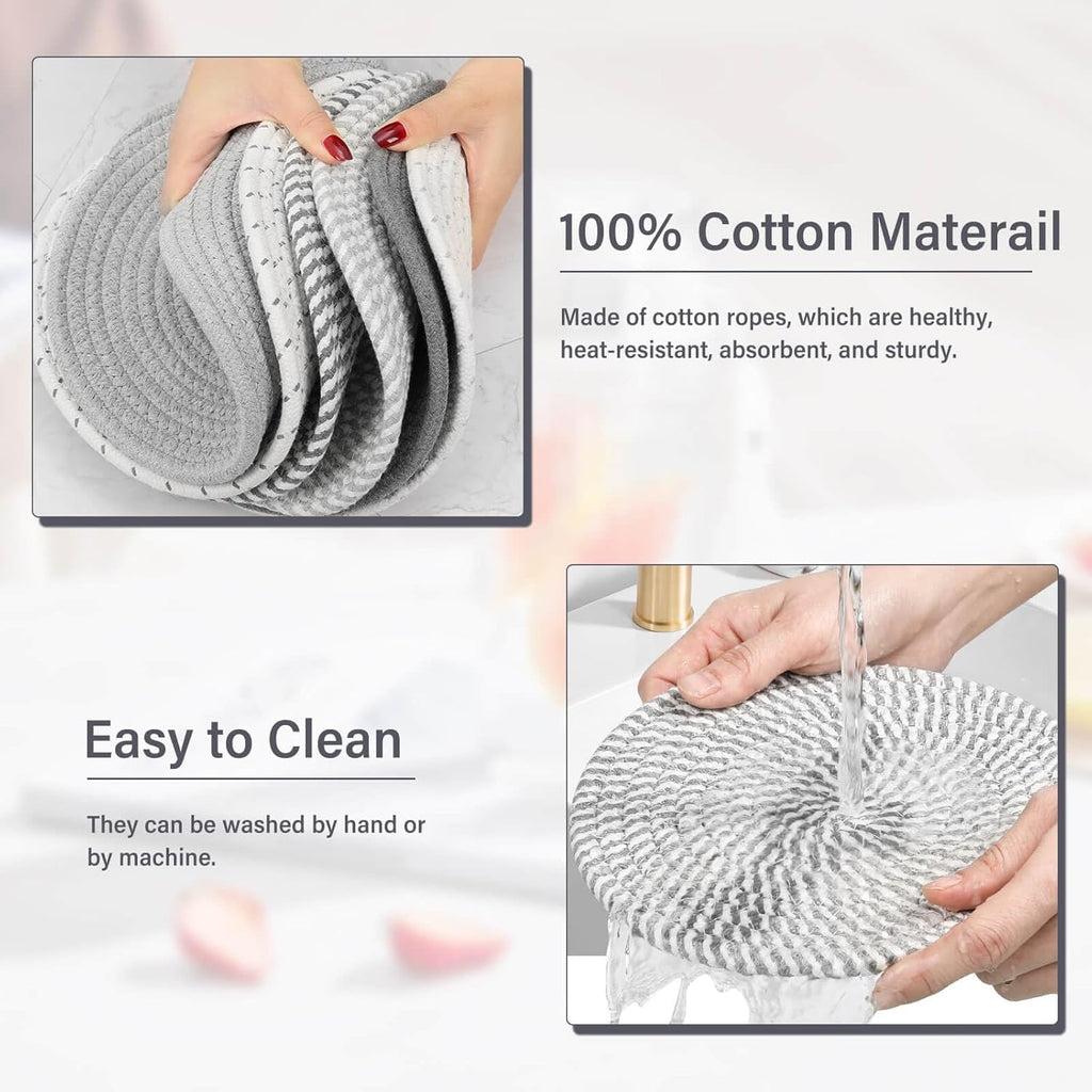 10" Trivets for Hot Dishes, Hot pots and Pans, Heat Resistant Pot Holders, Hot Pads for Countertops - Set of 6