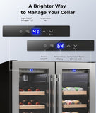 Wine Fridge Beverage Refrigerator - 24 Inch Wine Cooler Refrigerator, 34 Bottles