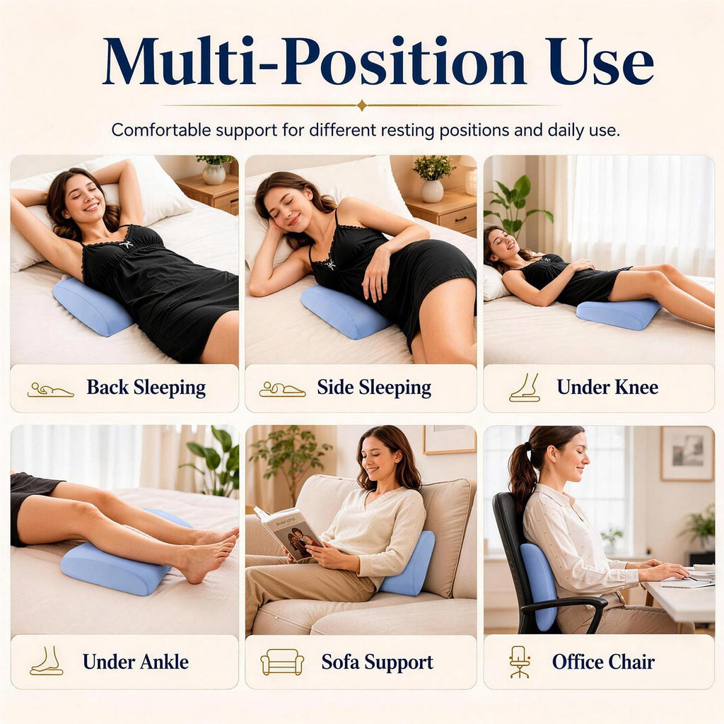 Lumbar Pillow for Sleeping, Lumbar Support Pillow for Bed for Back Pain Relief, Memory Foam Lower Back Pillow for