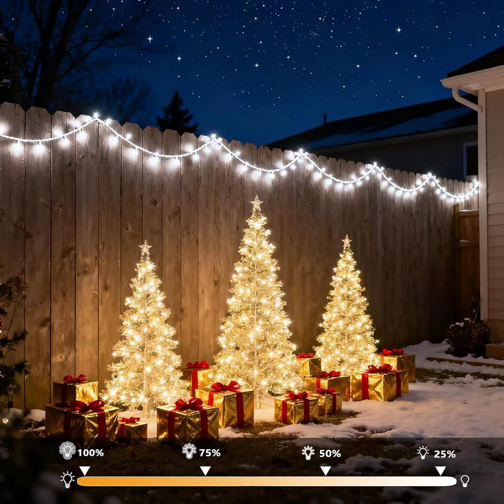 Cluster Christmas Lights, 800 LED 48FT Warm White Cluster Lights, Twinkle Christmas Tree Outdoor Waterproof with 8