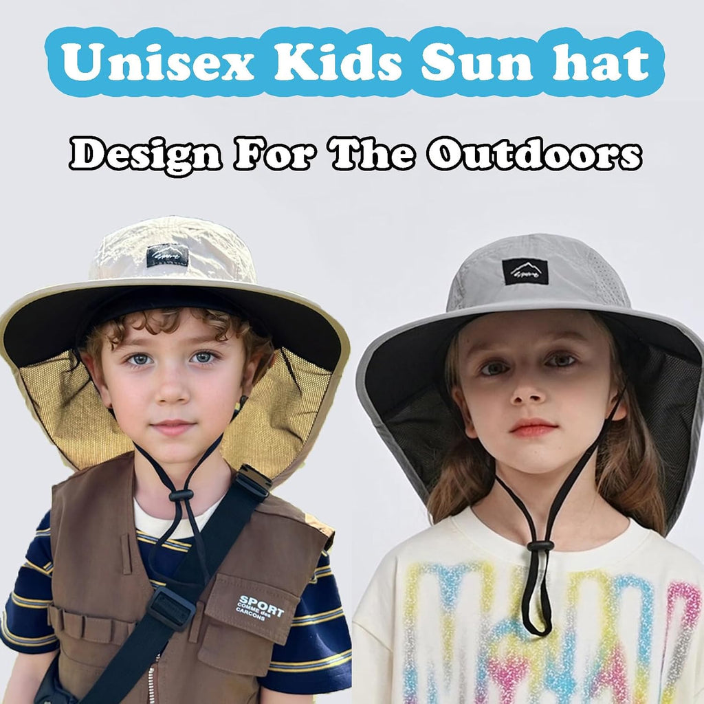 Kids Sun Hat with Neck Flap UPF 50+ Beach Hats for Baby Boys Girls