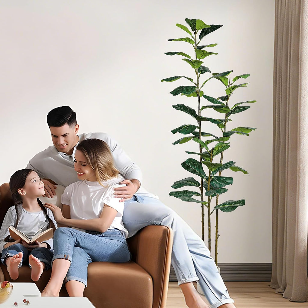 6ft Artificial Fiddle Leaf Fig Tree with Green Moss