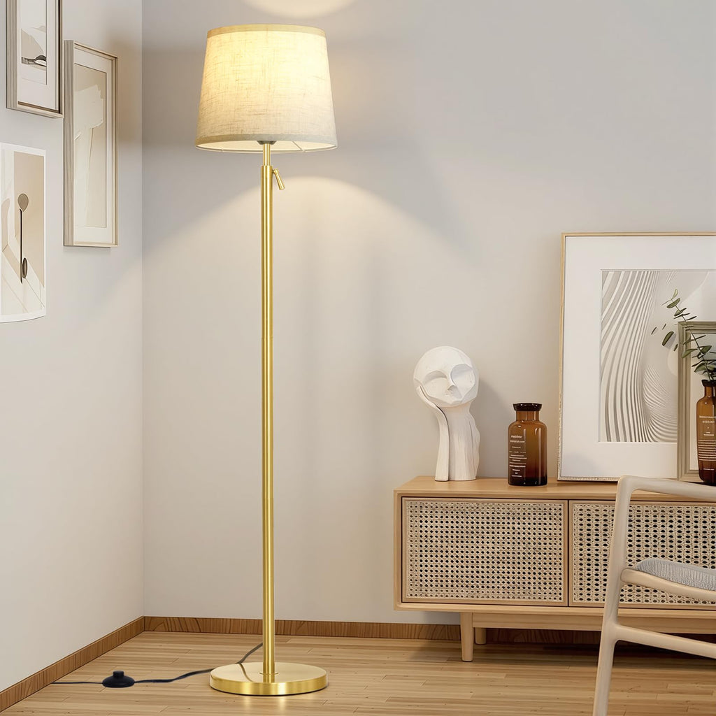Floor Lamp Height Adjustable with Remote Control Gold