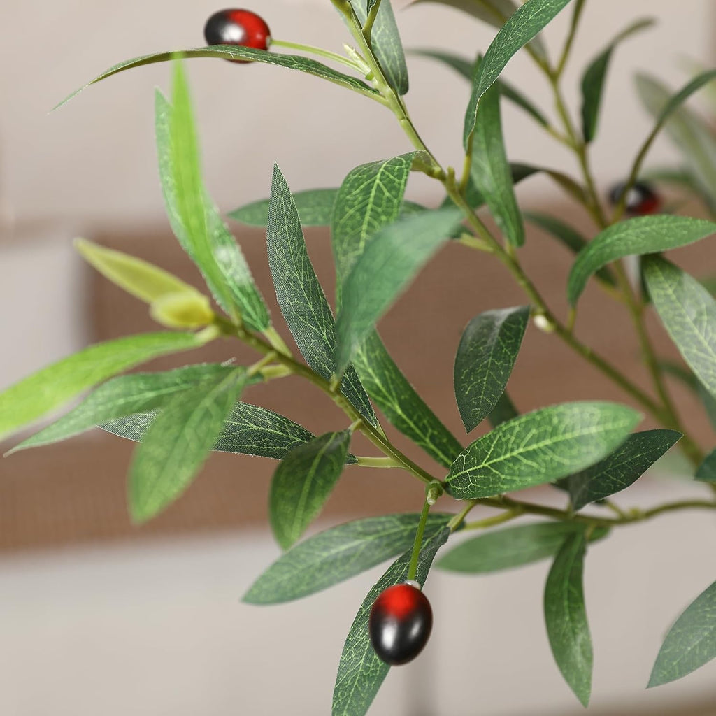 8 Feet Olive Trees Artificial Indoor with Round Artisan Planter