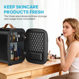 Mini Fridge for Bedroom, 4L Compact Personal Fridge Cooler For Skincare, Drinks, And Snacks, Fits 6 Cans, Mini